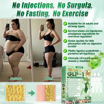 Solaryra® GLP-1 20 en 1 Suplemento Adelgazante (Resultados Visibles en 7 Días) ayuda a mejorar la obesidad, la salud cardiovascular, la diabetes, la salud intestinal, los problemas articulares, una piel más firme y un aumento de energía.-XA