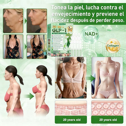 Solaryra® GLP-1 20 en 1 Suplemento Adelgazante (Resultados Visibles en 7 Días) ayuda a mejorar la obesidad, la salud cardiovascular, la diabetes, la salud intestinal, los problemas articulares, una piel más firme y un aumento de energía.-XA