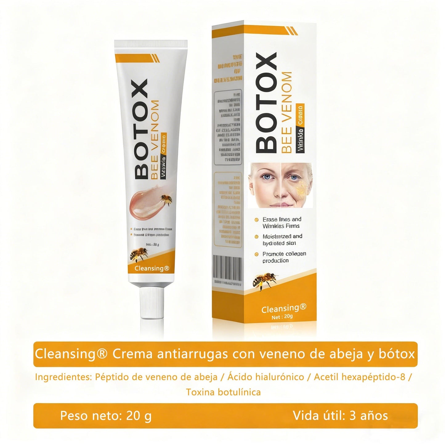Crema Solaryra® para eliminar arrugas con veneno de abeja y botox (fabricada y enviada desde EE. UU.)