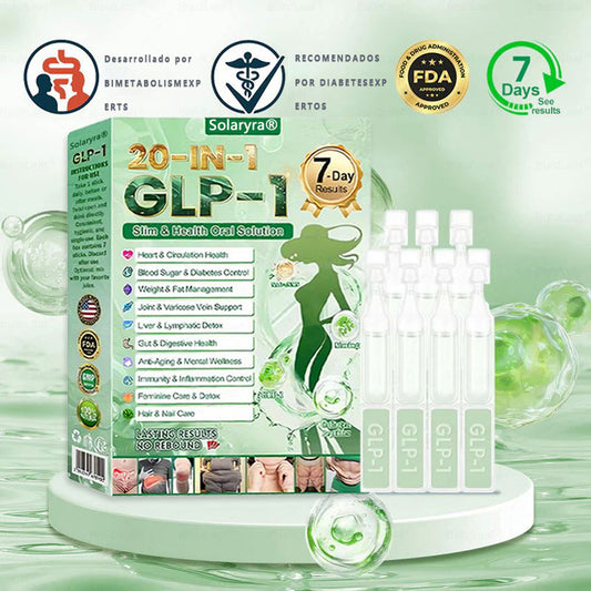 Solaryra® GLP-1 20 en 1 Suplemento Adelgazante (Resultados Visibles en 7 Días) ayuda a mejorar la obesidad, la salud cardiovascular, la diabetes, la salud intestinal, los problemas articulares, una piel más firme y un aumento de energía.-XA