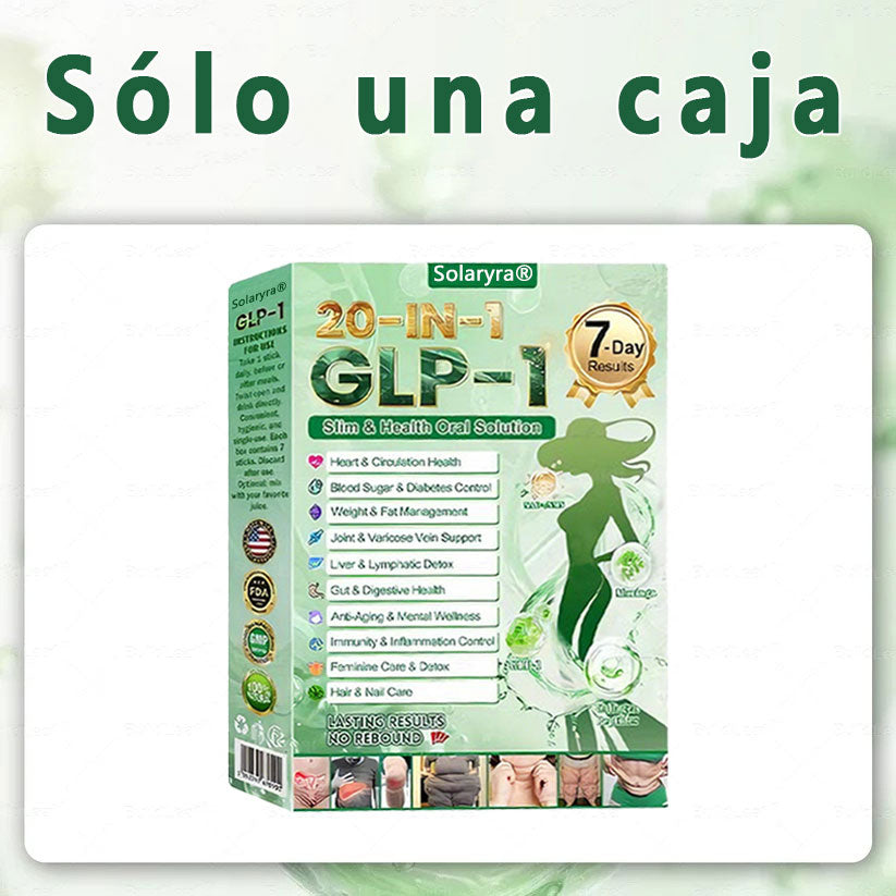 Solaryra® GLP-1 20 en 1 Suplemento Adelgazante (Resultados Visibles en 7 Días) ayuda a mejorar la obesidad, la salud cardiovascular, la diabetes, la salud intestinal, los problemas articulares, una piel más firme y un aumento de energía.-XA