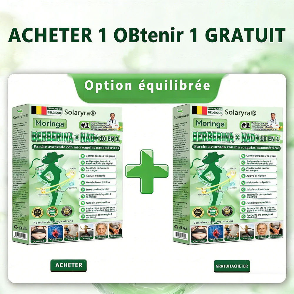 Boutique officielle 📷 Solaryra® Moringa · Berbérine + NAD+ – Patch Microneedle Nano Avancé 10-en-1 (1×/jour, résultats visibles en 7 jours) | Obésité, relâchement cutané, apnée du sommeil, articulations, etc.XA