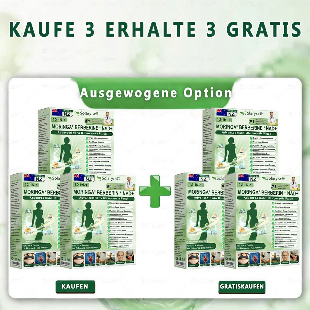 Offizieller Shop | Solaryra 12-IN-1 Moringa * Berberin * NAD+ Fortschrittliches Nano-Mikronadelpflaster (Palmenöl, 7-Tage-Palmenöl) Gegen Übergewicht, schlaffe Haut, Diabetes, Schlafapnoe und Gelen975854551454731kprobleme🎃-XA