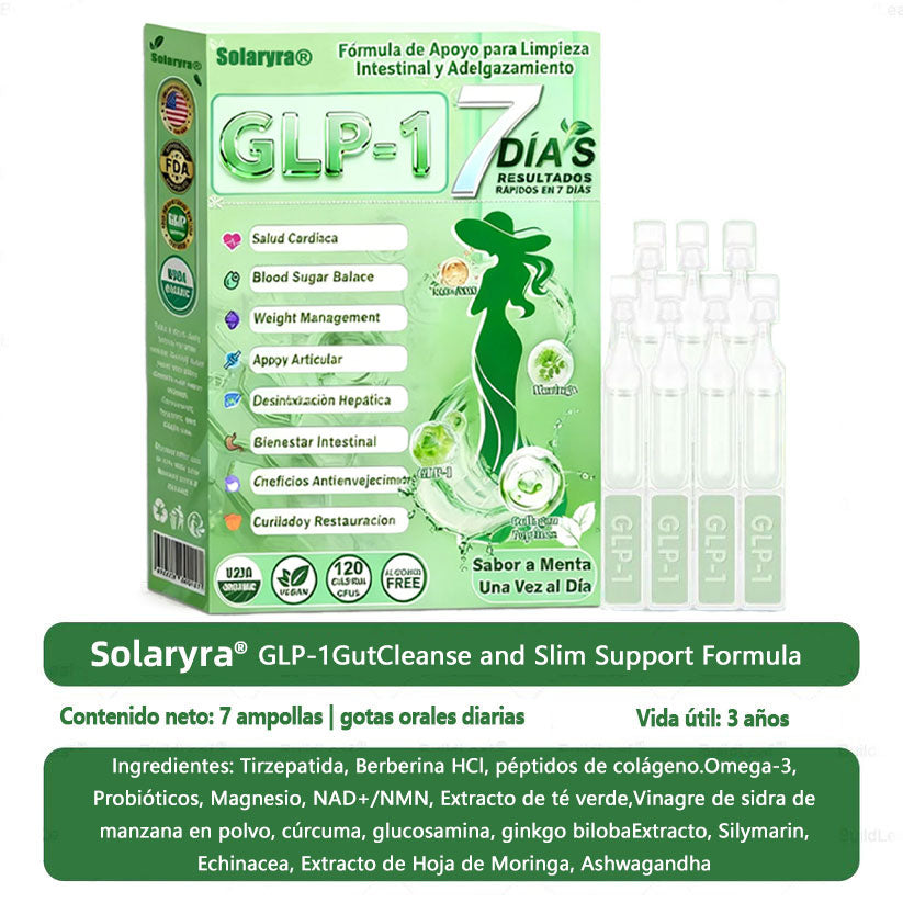 Solaryra® 𝑮𝑳𝑷-1 𝑮𝒖𝒕 𝑪𝒍𝒆𝒂𝒏𝒔𝒆 𝒂𝒏𝒅 𝑺𝒍𝒊𝒎 𝑺𝒖𝒑𝒑𝒐𝒓𝒕 𝑭𝒐𝒓𝒎𝒖𝒍𝒂 (𝐎𝐧𝐜𝐞 𝐚 𝐝𝐚𝐲, 𝐫𝐞𝐬𝐮𝐥𝐭𝐬 𝐢𝐧 𝟕 𝐝𝐚𝐲𝐬) 𝑾𝒊𝒕𝒉 10 𝑩𝒊𝒍𝒍𝒊𝒐𝒏 𝑪𝑭𝑼 𝑨𝒄𝒕𝒊𝒗𝒆 𝑷𝒓𝒐𝒃𝒊𝒐𝒕𝒊𝒄𝒔, 𝑺𝒖𝒑𝒑𝒐𝒓𝒕𝒔 𝒘𝒆𝒊𝒈𝒉𝒕 𝒎𝒂𝒏𝒂𝒈𝒆𝒎𝒆𝒏𝒕, 𝒉𝒆𝒂𝒓𝒕 𝒉𝒆𝒂𝒍𝒕𝒉, 𝒅𝒊𝒂𝒃𝒆𝒕𝒆𝒔, 𝒈𝒖𝒕 & 𝒘𝒐𝒎𝒆𝒏'𝒔 𝒉𝒆𝒂𝒍𝒕𝒉, 𝒇𝒊𝒓𝒎𝒊𝒏𝒈 𝒔𝒌𝒊𝒏,𝒘𝒉𝒊𝒍𝒆 𝒔𝒆𝒂𝒔𝒐𝒏𝒂𝒍 𝒊𝒎𝒎𝒖𝒏𝒆 𝒔𝒖𝒑𝒑𝒐𝒓𝒕-XA