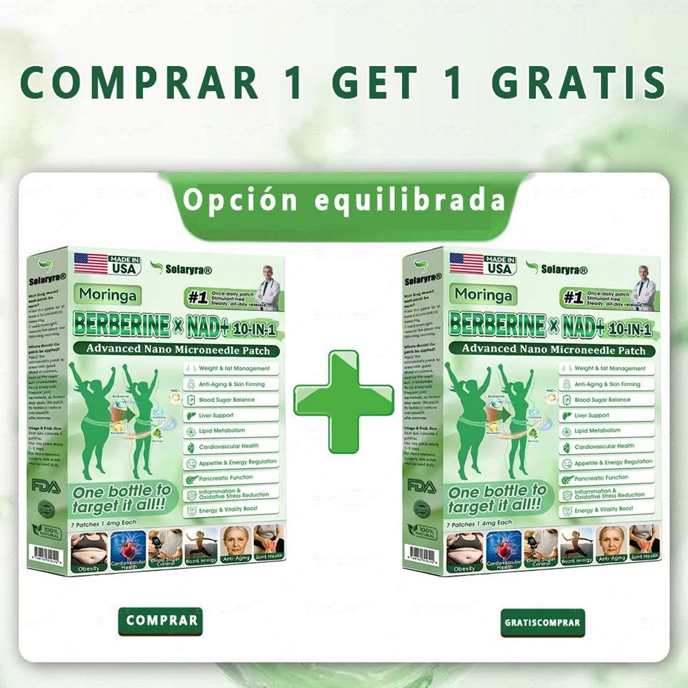 🇺🇸 𝐎𝐟𝐟𝐢𝐜𝐢𝐚𝐥 𝐔𝐒 𝐒𝐭𝐨𝐫𝐞 | 🧑‍⚕️ 🩺 𝑺𝐨𝐥𝐚𝐫𝐲𝐫𝐚® Moringa · Berberina × NAD+ 𝟏0 en 1 Advancedcd Nano Micron Patch - Todos los días, resultados visibles en 2 días-XA