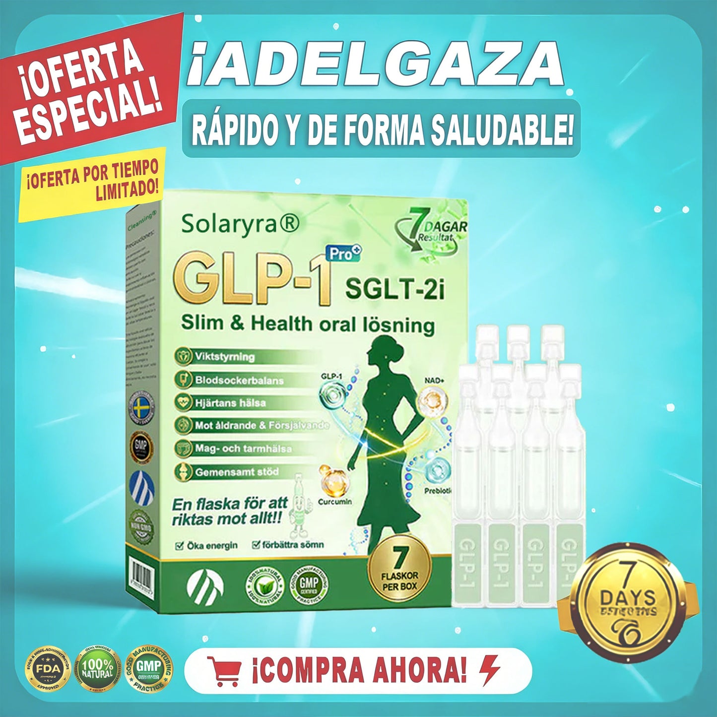 La solución oral para el peso y la salud Solaryra® GLP-1 + SGLT-2i favorece la pérdida de peso, mantiene la salud cardiovascular, mejora la diabetes, aborda la apnea del sueño, promueve la salud intestinal, reafirma la piel y proporciona energía.-XA