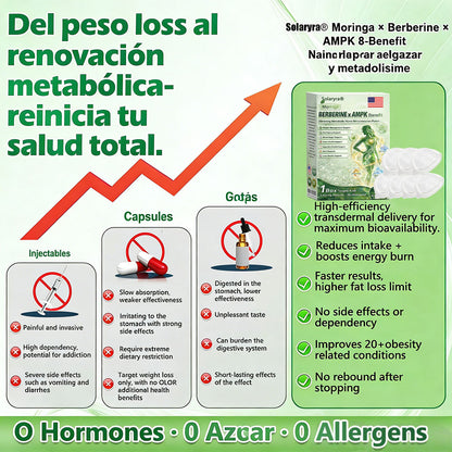 🔥Solaryra® Moringa × Berberina × AMPK Parche de nano microagujas adelgazante y metabólico de 8 beneficios 🇺🇸 Solo una vez al día · Cambios visibles en 7 días ✅ Para obesidad, piel flácida, diabetes, apnea del sueño, problemas articulares y más-XA