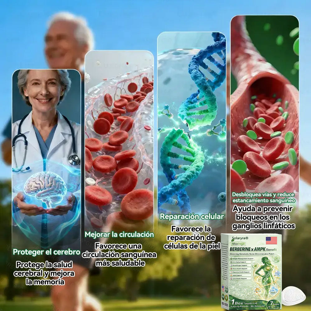 🔥Solaryra® Moringa × Berberina × AMPK Parche de nano microagujas adelgazante y metabólico de 8 beneficios 🇺🇸 Solo una vez al día · Cambios visibles en 7 días ✅ Para obesidad, piel flácida, diabetes, apnea del sueño, problemas articulares y más-XA