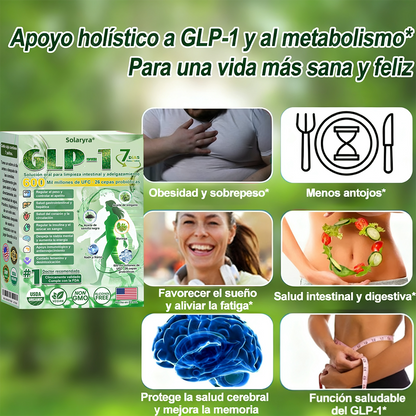 Solaryra® GLP-1 7-Day Intestinal Cleansing and Slimming Oral Liquid contiene 600 mil millones de probióticos vivos para ayudar con el control de peso, la digestión, el aumento de energía y la salud general. Resultados visibles en 7 días-ABB8