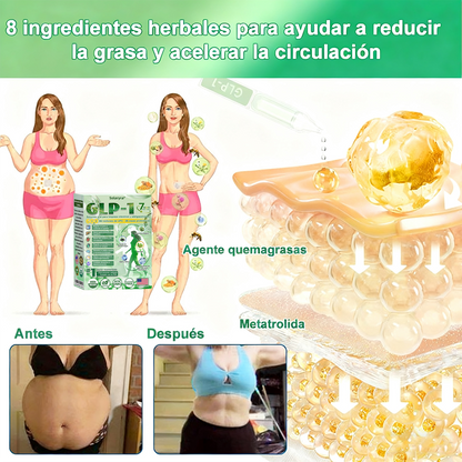 Solaryra® GLP-1 7-Day Intestinal Cleansing and Slimming Oral Liquid contiene 600 mil millones de probióticos vivos para ayudar con el control de peso, la digestión, el aumento de energía y la salud general. Resultados visibles en 7 días-ABB8