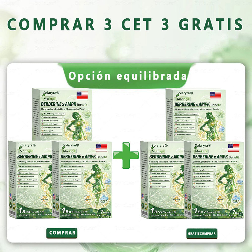 🔥Solaryra® Moringa × Berberina × AMPK Parche de nano microagujas adelgazante y metabólico de 8 beneficios 🇺🇸 Solo una vez al día · Cambios visibles en 7 días ✅ Para obesidad, piel flácida, diabetes, apnea del sueño, problemas articulares y más-XA