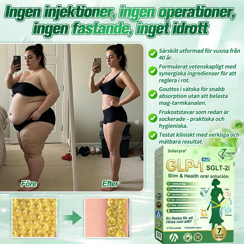 La solución oral para el peso y la salud Solaryra® GLP-1 + SGLT-2i favorece la pérdida de peso, mantiene la salud cardiovascular, mejora la diabetes, aborda la apnea del sueño, promueve la salud intestinal, reafirma la piel y proporciona energía.-XA