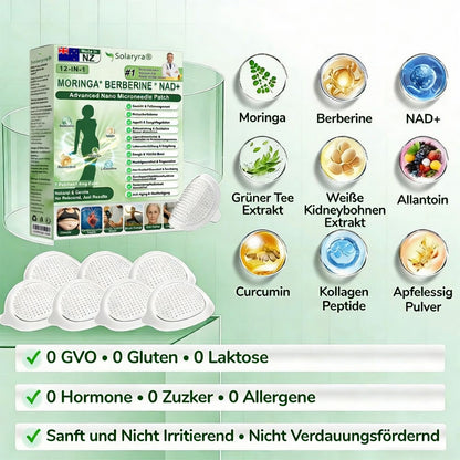 Offizieller Shop | Solaryra 12-IN-1 Moringa * Berberin * NAD+ Fortschrittliches Nano-Mikronadelpflaster (Palmenöl, 7-Tage-Palmenöl) Gegen Übergewicht, schlaffe Haut, Diabetes, Schlafapnoe und Gelen975854551454731kprobleme🎃-XA