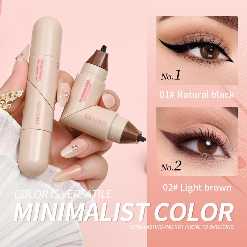 Rotating Winged Eyeliner Stamp Pen, Dual-Head Design for Precise Cat Eye &amp; Winged Liner, Waterproof Smudge-Proof Quick-Drying Formula, Long-Lasting Makeup for Busy Mornings &amp;Perfect Valentine’s Day Gift for Easy Cat Eye-ZZQ