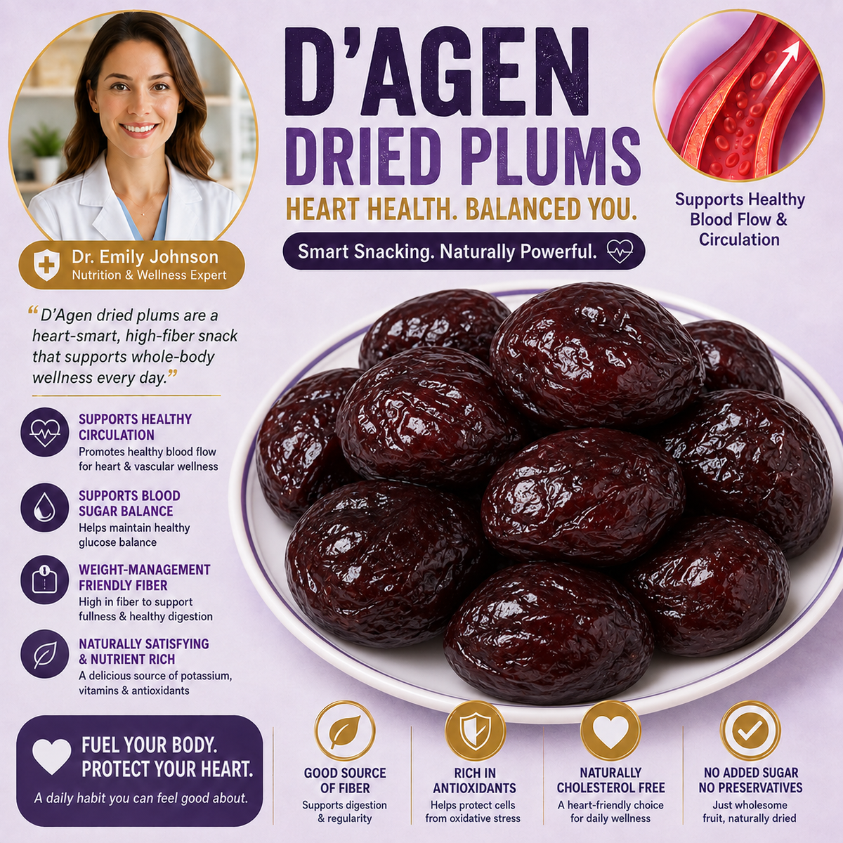 💡D’Agen Dried Plums – Naturally Sweet Support for Healthy Weight, Balanced Blood Sugar & Circulation-H1