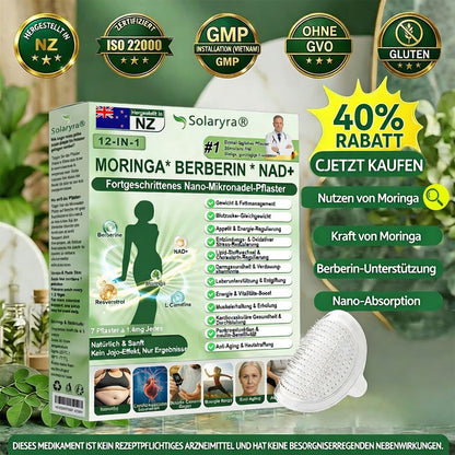 Offizieller Shop | Solaryra 12-IN-1 Moringa * Berberin * NAD+ Fortschrittliches Nano-Mikronadelpflaster (Palmenöl, 7-Tage-Palmenöl) Gegen Übergewicht, schlaffe Haut, Diabetes, Schlafapnoe und Gelen975854551454731kprobleme🎃-XA