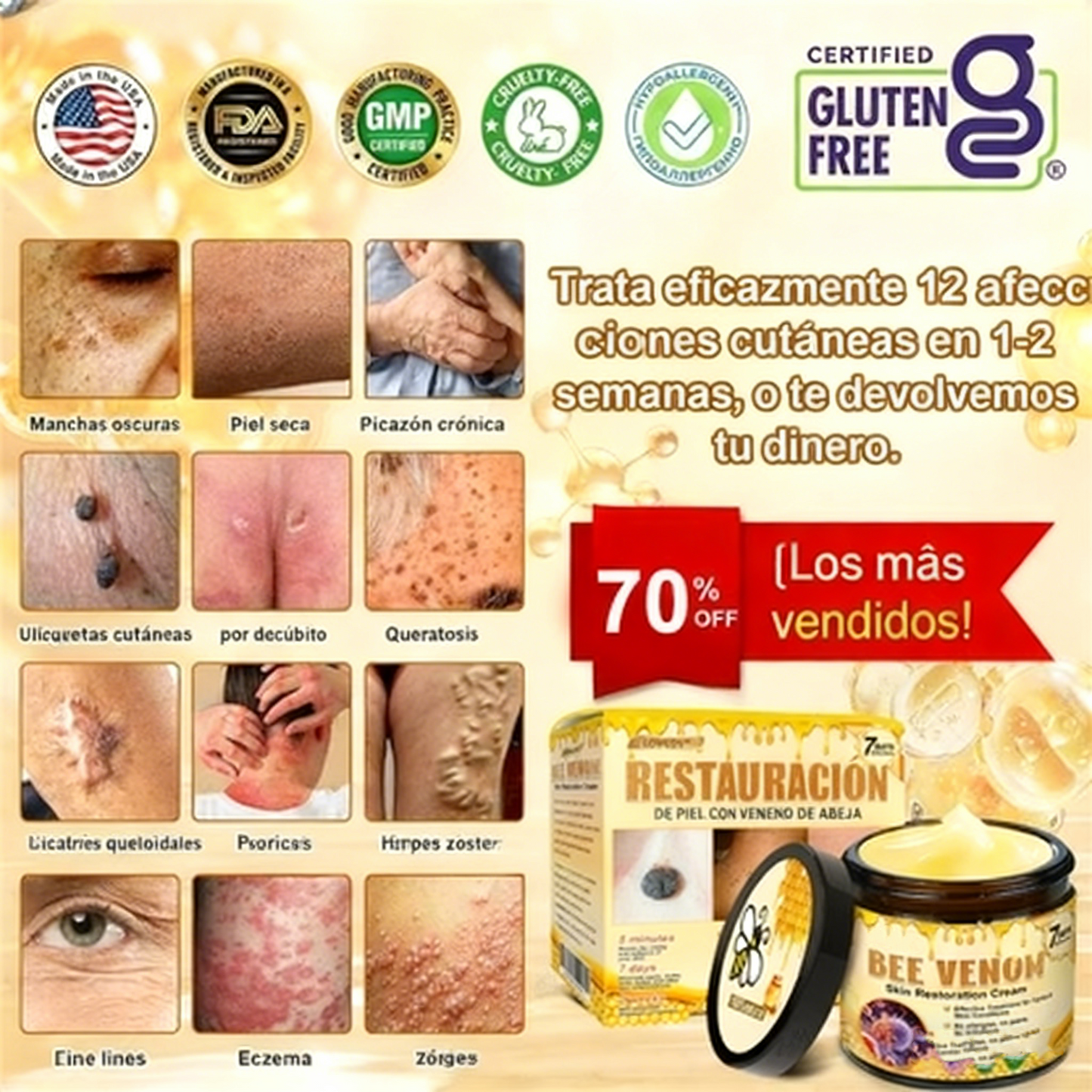 Crema restauradora de la piel con veneno de abeja Cleansing® aprobada por la FDA — 🔥70 % de descuento por tiempo limitado🔥