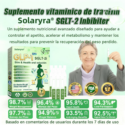 La solución oral para el peso y la salud Solaryra® GLP-1 + SGLT-2i favorece la pérdida de peso, mantiene la salud cardiovascular, mejora la diabetes, aborda la apnea del sueño, promueve la salud intestinal, reafirma la piel y proporciona energía.-XA