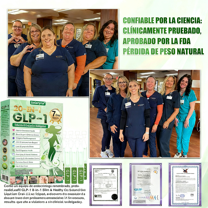 Solaryra® GLP-1 20 en 1 Suplemento Adelgazante (Resultados Visibles en 7 Días) ayuda a mejorar la obesidad, la salud cardiovascular, la diabetes, la salud intestinal, los problemas articulares, una piel más firme y un aumento de energía.-XA